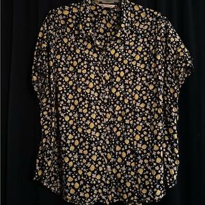 Floral Black and Yellow Women's Top